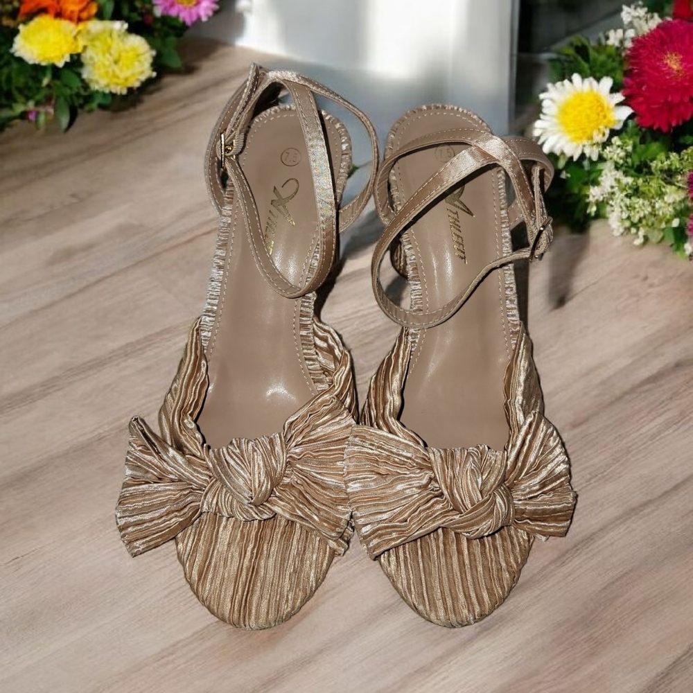 Athlefit Womans Size 7.5 Tan Women's Strappy Heels For Any Occasion